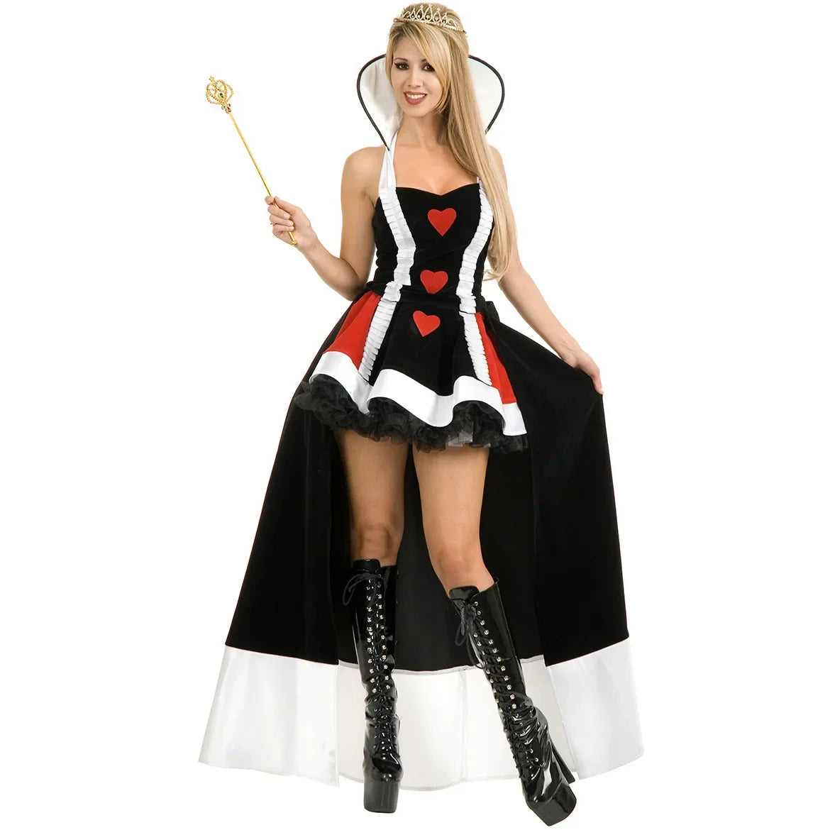 Queen of Hearts Costume Women Adult Fantasy Party Cosplay Fancy Costume