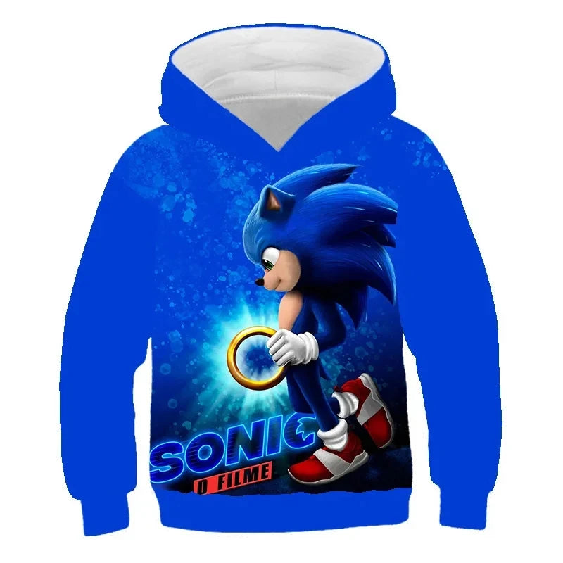 Children's Clothes Sonic 3D Hoodie for Kids Boys and Girls Cartoon Printing Sweatshirt Long Sleeve Spring Autumn Animation