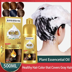 500ml Hair Dye Shampoo for Woman Organic 5 Minutes Fast Hairs Coloring Shampoo