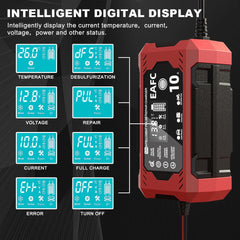 Car Battery Charger Pulse Repair LCD Battery Charger for Auto Moto Lead Acid Battery Smart Charging