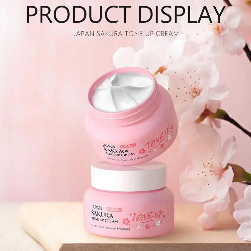 LAIKOU Japan Sakura Essence Cream Cherry Blossom Facial Cream Moisturizing Shrink Pores Cosmetics Collagen