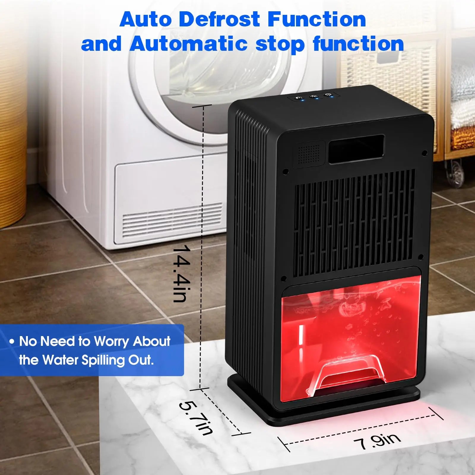 Small Dehumidifier with 7 LED Colors and 2 Working Modes  Auto-off Dehumidifiers for Home