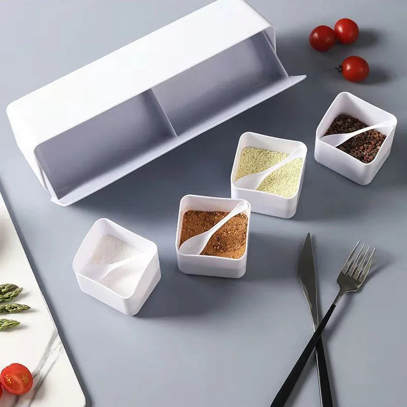 Storage Box Sugar Salt Spices Container Organizer Kitchen Supplies