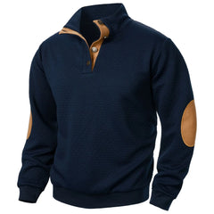 Sweatshirt Men Outdoor Casual Buttoned Stand Collar Pullover