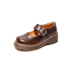 New Arrival Japanese Style Vintage Buckle Mary Janes Shoes