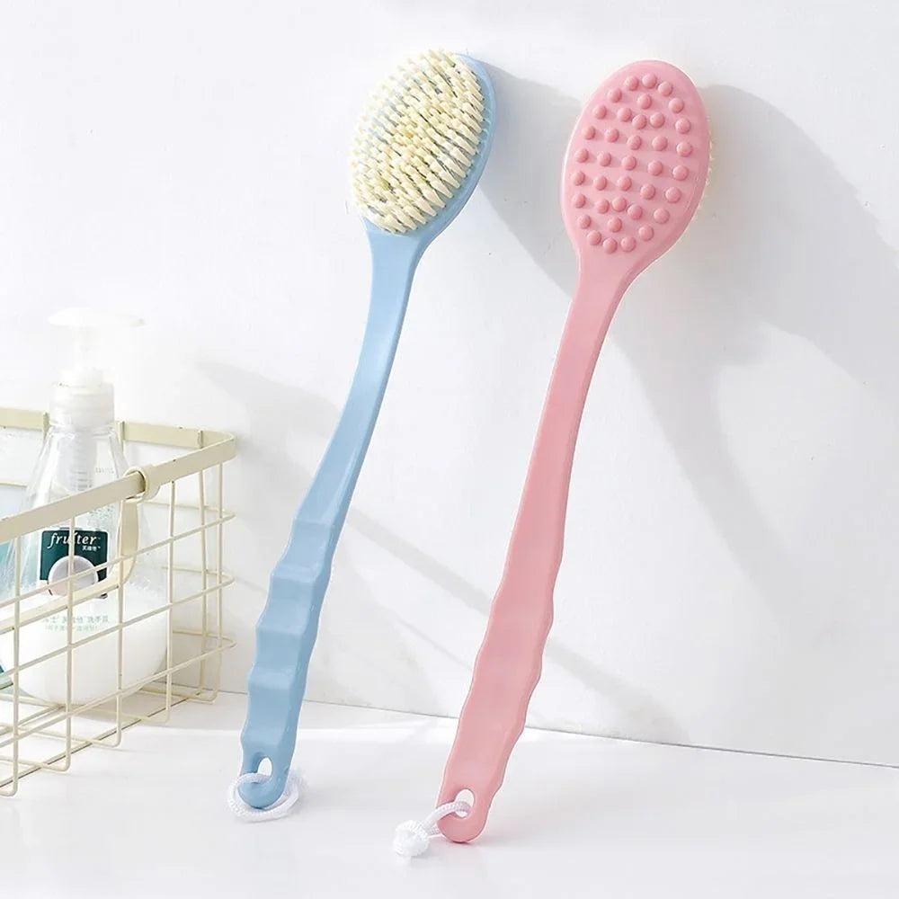 Soft Body Scrubber Shower Exfoliating Scrubs Long Handle Bath Brush Exfoliator Skin Massager