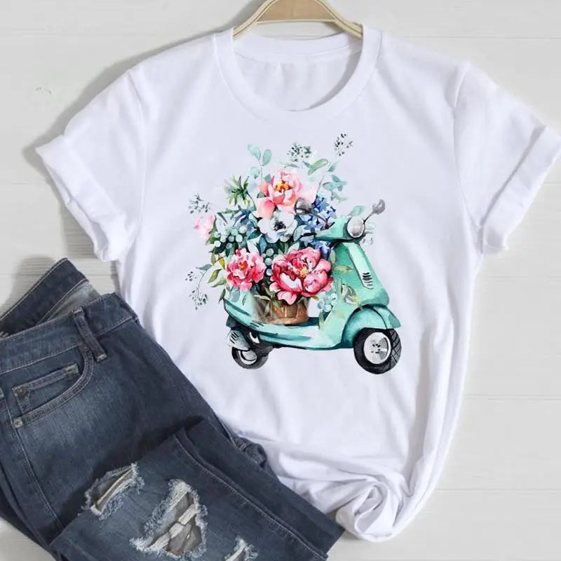 Printed Dress Blouse Women's T-shirt Graphic T Shirts  Women Clothing