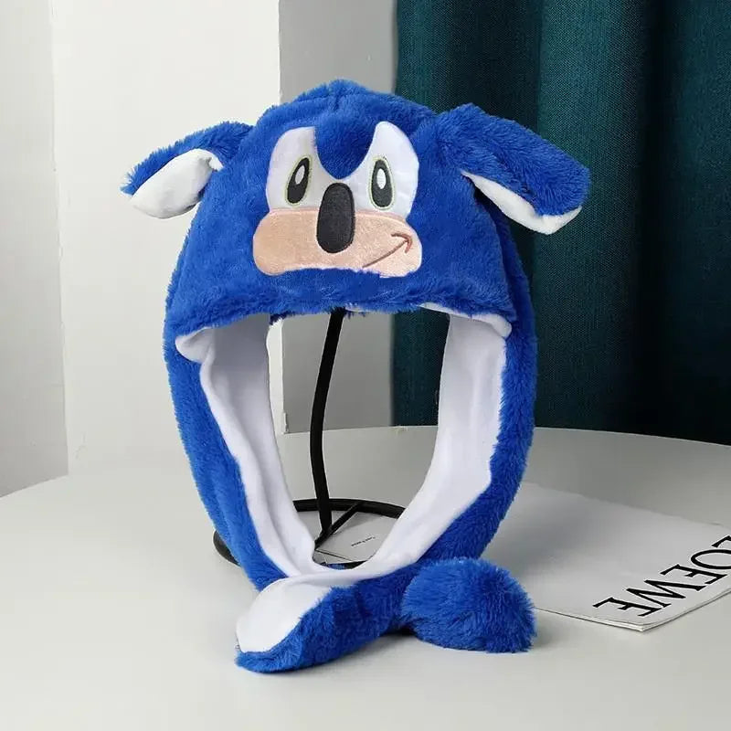 New Anime Hedgehog Sonic Plush Hat Press Jump Cap