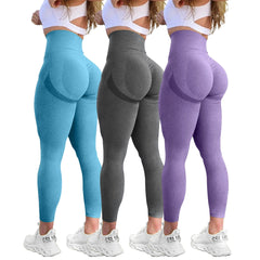 Women Butt Lifting Yoga Leggings Elastic Workout High Waist Tummy Control Ruched Booty Pants