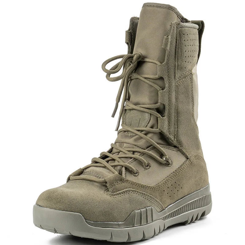 Military Tactical Training Man Army Green Combat Boots Mens Suede Leather Tactical Men Boots