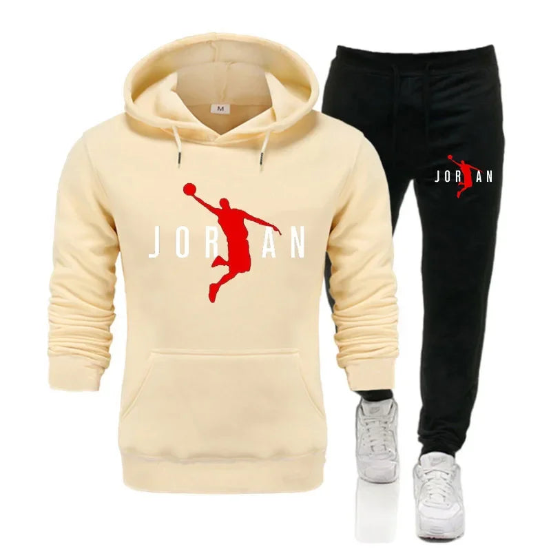 Winter Men's Tracksuit Hoodie Pants 2Pcs Sets Suit Leisure Sweatshirts Sweatpants Fashion Trends Brand Clothing