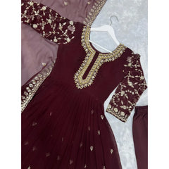 Brown Gown Salwar Kameez PakistanI Indian Wedding Party Dress Polaroid Suit