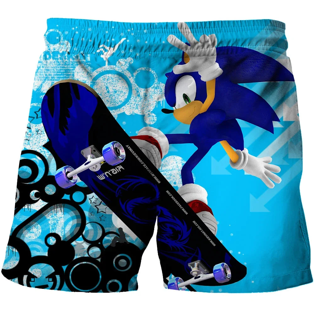 Beach pants for children 4-14Y Sonic The Hedgehog shorts pants Girls Boys Harajuku pants For Kids 3D Cartoon Print