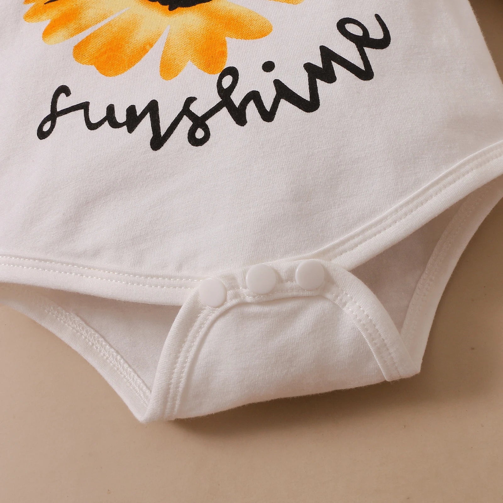 Round Neck Sunflower Letter Printing Long Sleeve Pants Fashion Set
