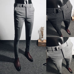 Men's Casual Stretch Pants New  Slim Business Formal Office Versatile Interview For Solid Color Daily Wear Hot Selling Shorts