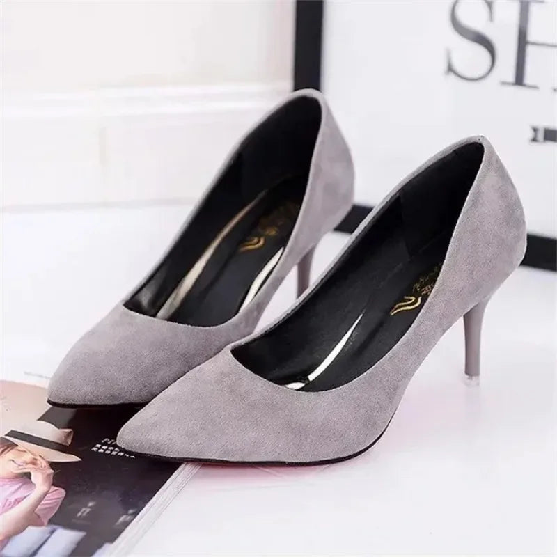 Large Size Women's Pumps Pointed Toe Patent Leather High Heels Dress Shoes