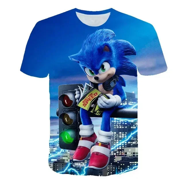 Sonic Tshirt Kids Clothing Boys Cartoon Game Super Sonic Boys Clothes children T-shirt Summer Clothes For Girls