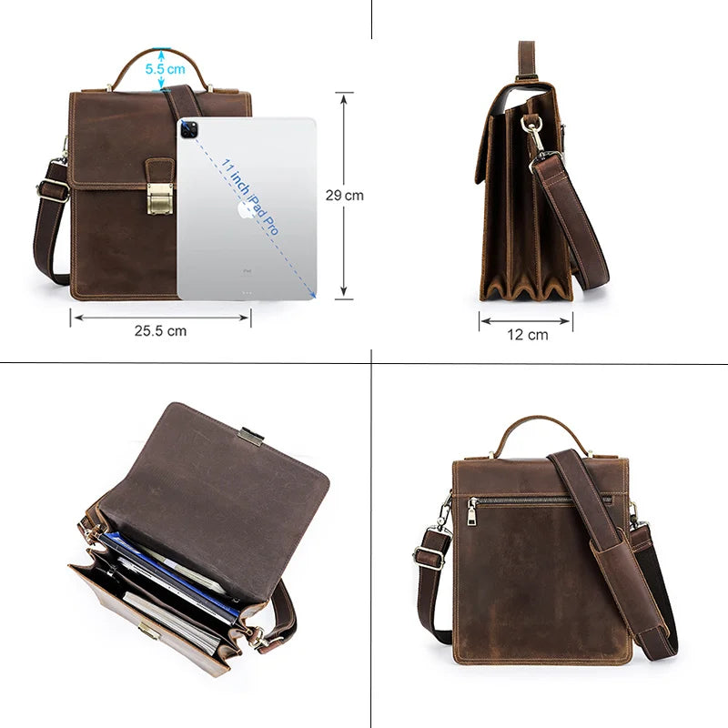 Genuine Leather Crossbody Bag for Men Luxury Password Designer Shoulder Messenger s Casual Male Tote Handbag