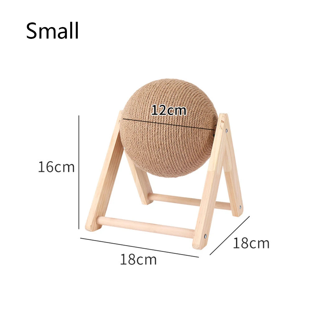 Cat Scratching Ball Wood Stand Pet Furniture Sisal Rope Ball Toy Kitten Climbing Scratcher Grinding Paws Scraper Toys For Cats