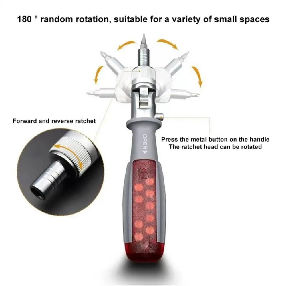 Ratchet Multi-function Screwdriver Set Multi Angle Cross Triangle Plum Shaped Screwdriver