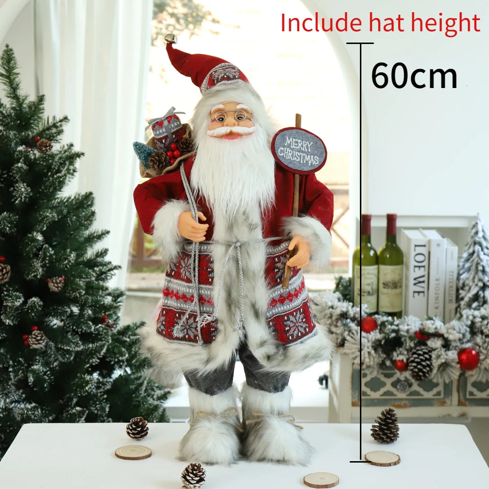 Santa Claus Doll Christmas Doll Desktop Santa Claus Figure Santa Figurine Ornament 2023 Xmas Decor Home Christmas