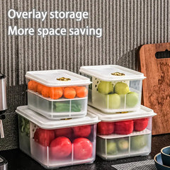 Kitchen Transparent Food Storage Box Detachable Partition Fruit Vegetable