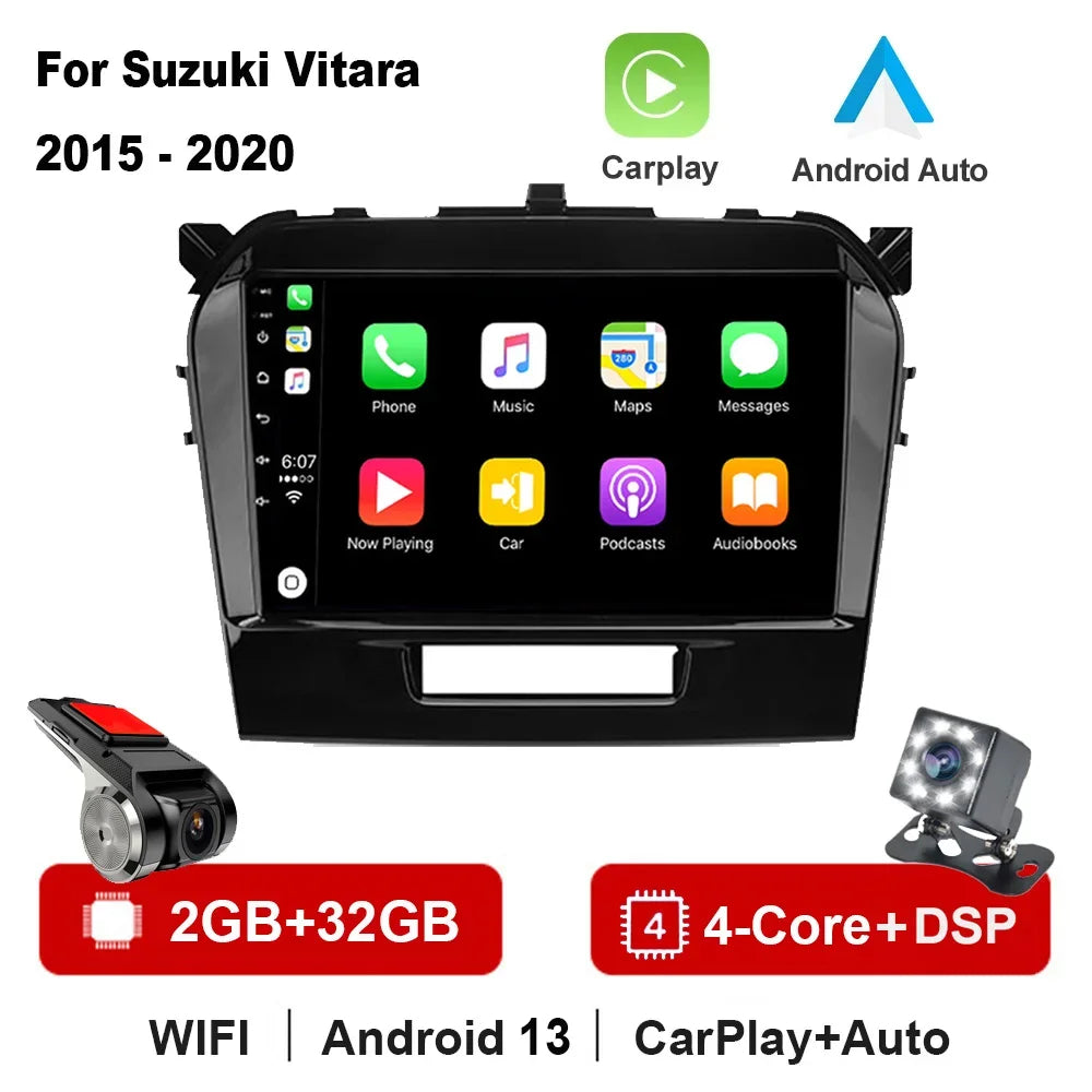 DSP 8 Core Android 13 Multimedia DVD Player For Suzuki Vitara 2017 2018 2019 2020 Autoradio GPS Navigation Car Radio Stereo