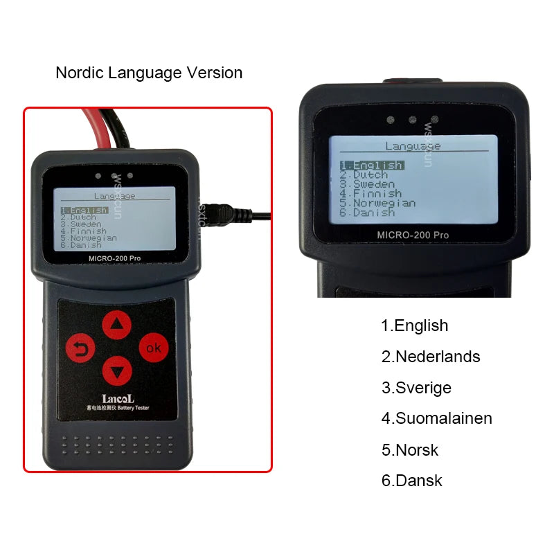 Micro 200 Pro Car Battery Tester Big Clip 12V 40-2000CCA Analyzer For Garage Workshop Auto Mechanical Tools