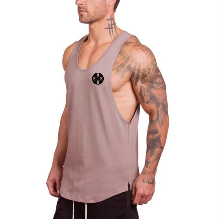 Cotton Singlets Canotte Bodybuilding Tank Top Men’s Fitness Sleeveless T-shirts Gym Clothing High Quality