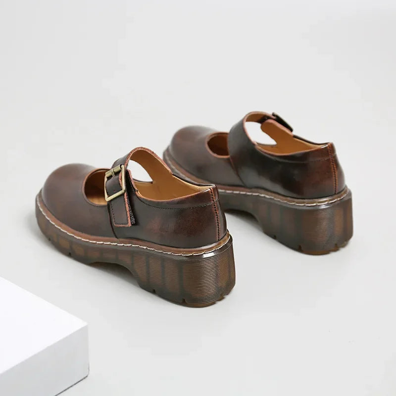 New Arrival Japanese Style Vintage Buckle Mary Janes Shoes