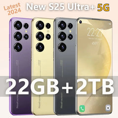 Mobile Phones S25 Ultra 7.3 HD Screen Smart Phone Original 22G+2T 5G Dual Sim Celulares Android Unlocked 108MP 7800mAh S24 Ultra