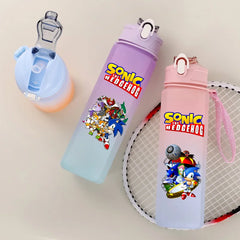 Sonic The Hedgehog 750ml Gradient Color Plastic Straw Cup Portable Outdoor Sports Large Capacity Cartoon Childrens Drinking Cup