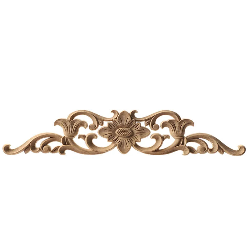 Wood Carving Natural Wood Appliques Door Furniture