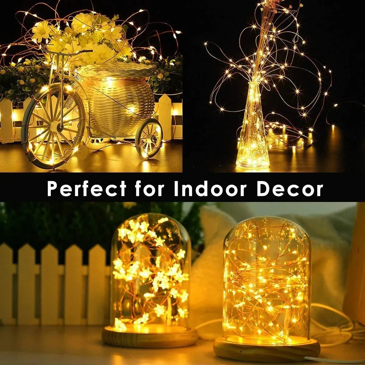 Waterproof 8Modes USB  Copper Wire LED String Fairy Light