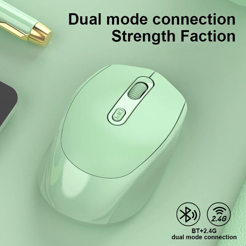 Wireless Silent Bluetooth-compatible 2.4G Dual Mode Rechargeable Optical Mouse