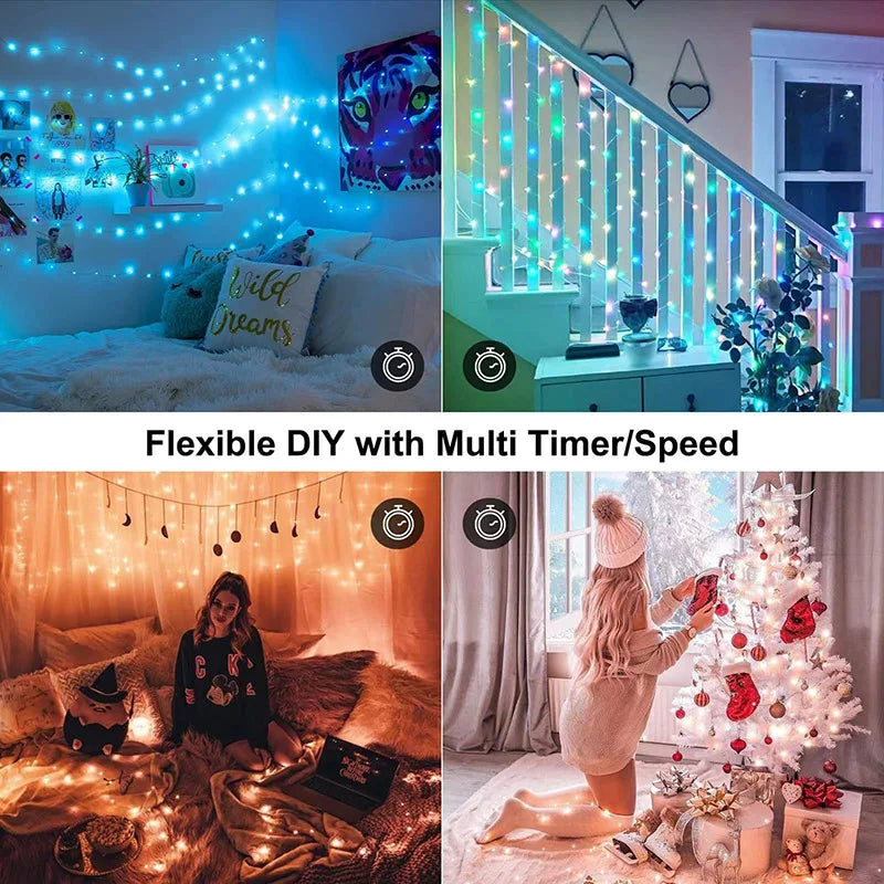 Smart App Control Fairy Light Outdoor RGB Bluetooth Christmas Tree String light