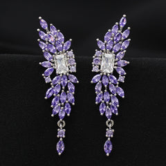 Butterfly Earrings for Women  Cubic Zirconia Red Purple White Leaf Drop Earrings