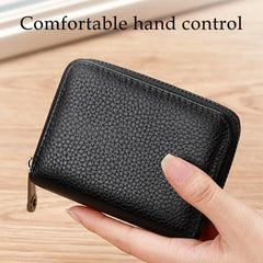 Anti-Magnetization Card Holder Zipper 9 Card Position Women Men Credit Card Wallet