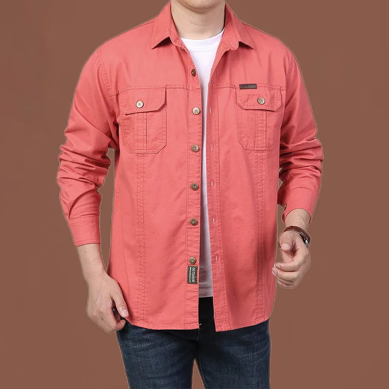 Men's casual loose long-sleeved shirt