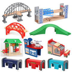 All kinds of Wooden Track Accessories Beech Wood Railway Train Educational Toys