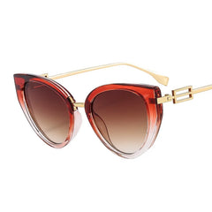 Fashion Cat Eye Sunglasses Women Men Metal Frame Sun Glasses