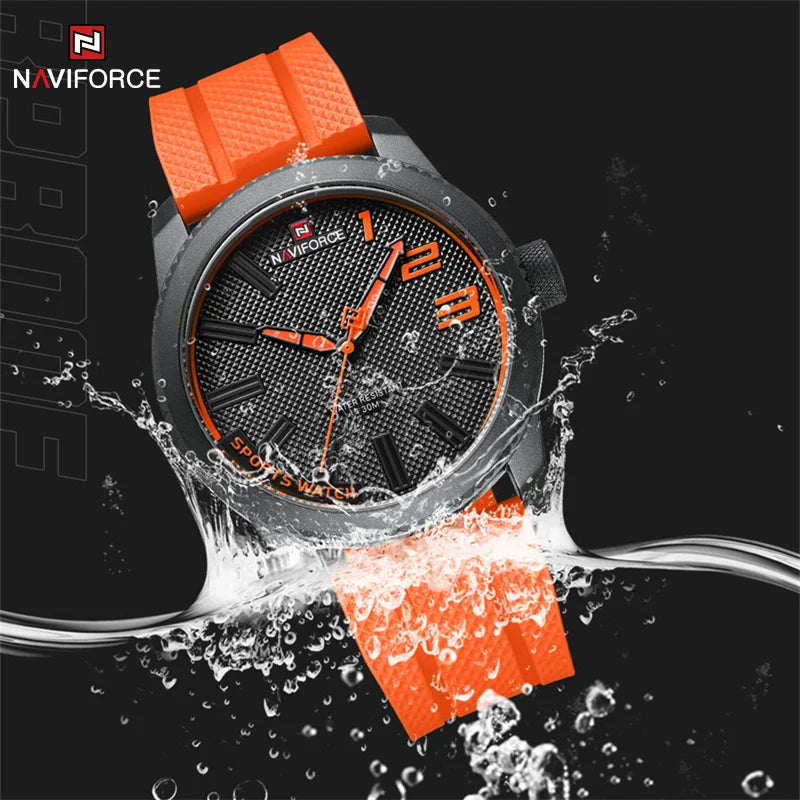 NAVIFORCE Top Luxury Brand Quartz Watch Men Silicone Strap Military Watches