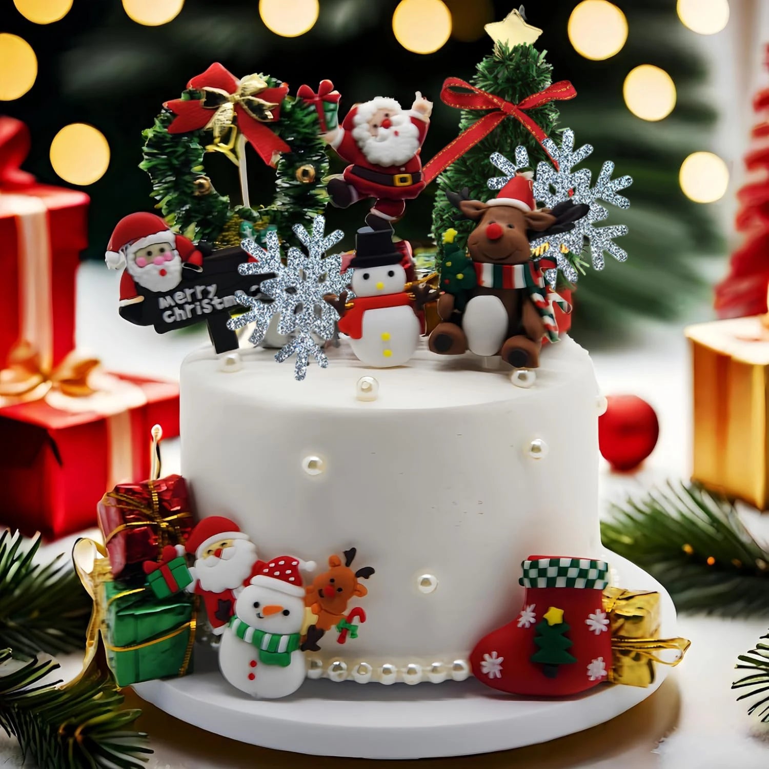 Christmas Cake Decoration Snowman Cake Decoration