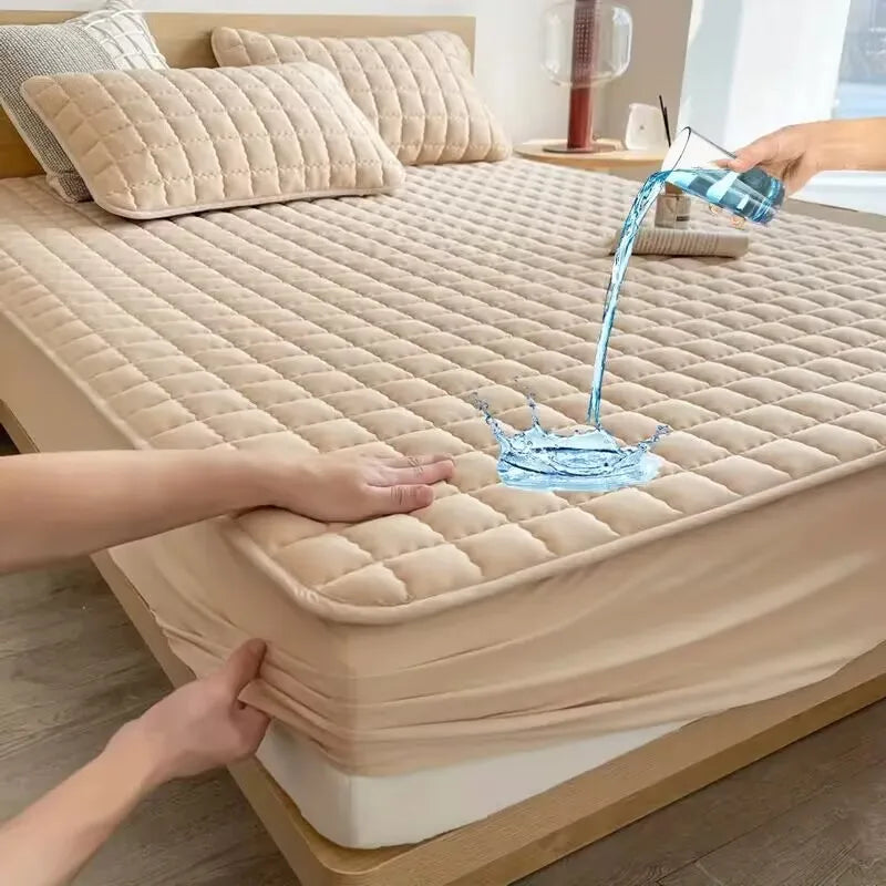 Waterproof Quilted Mattress Pad Protector Anti-mite Anti-bacterial Mattress Cover