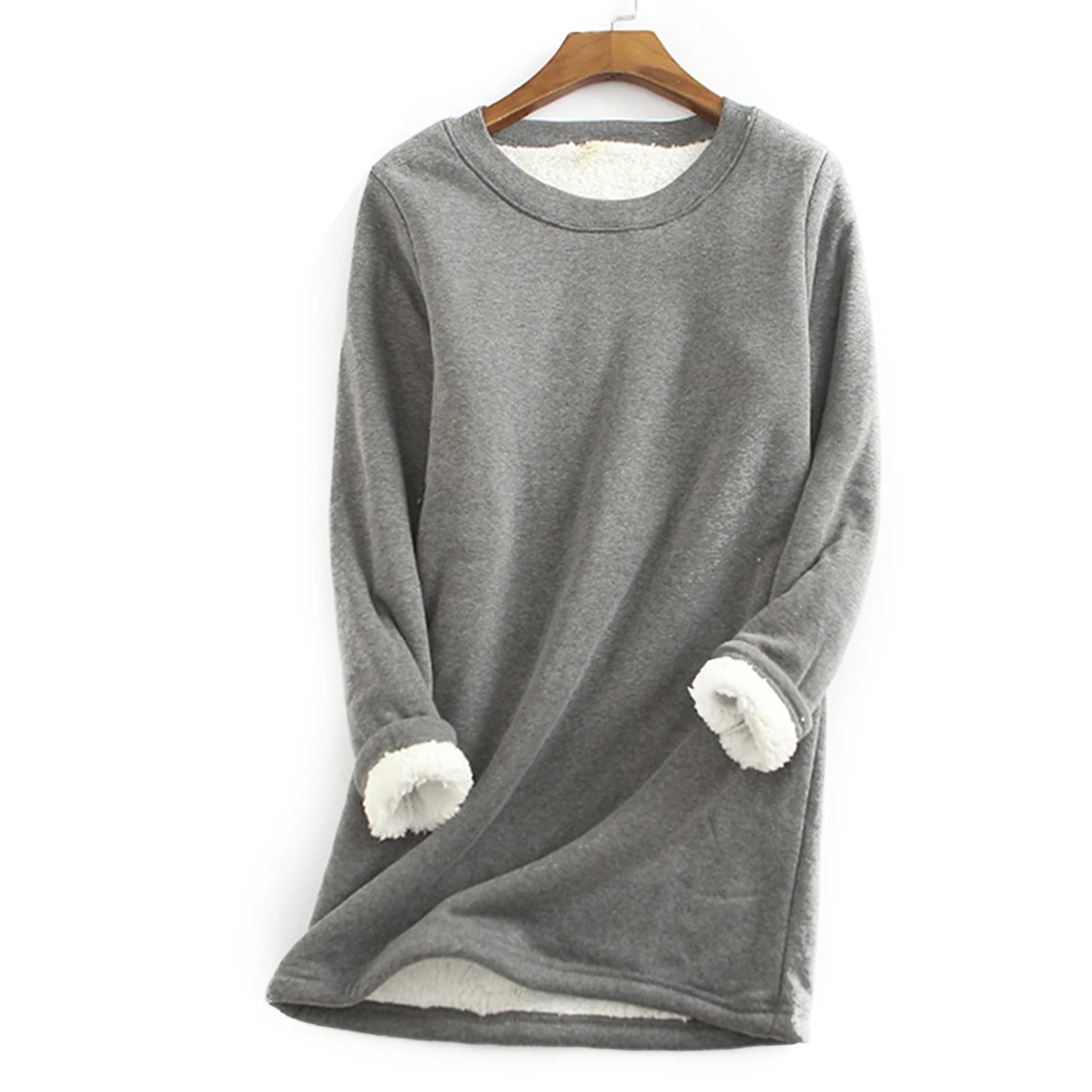 Women's Warm Fleece Top Lady Autumn Warm Sweater Suitable for Going Shopping Wear