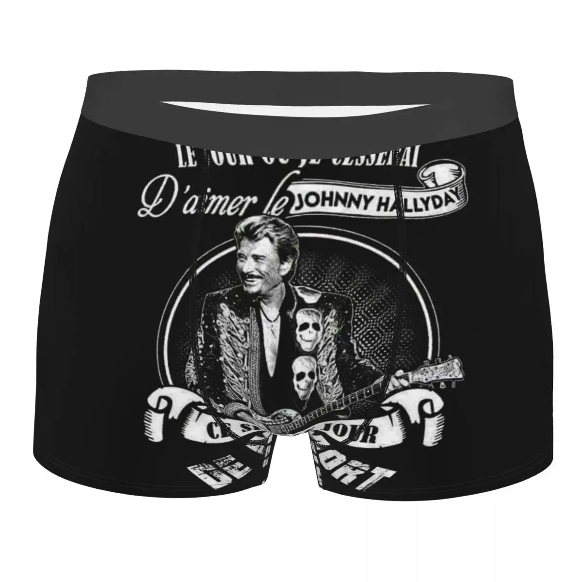 Custom Male Fashion Johnny Hallyday Underwear French Singer Rock Music Boxer Briefs Soft Shorts Panties Underpants