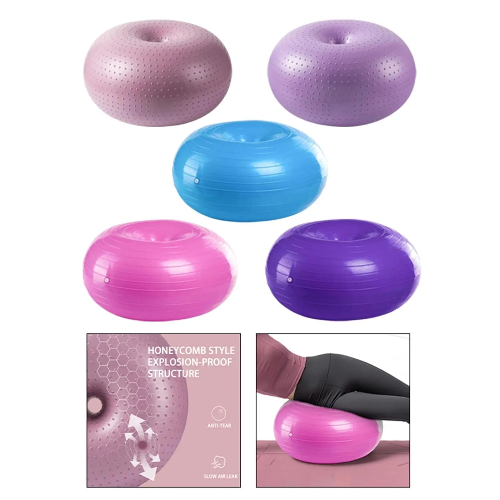 Fitness Ball Stability Yoga Ball Pilates Donut Balance for Gymnastic Home Office