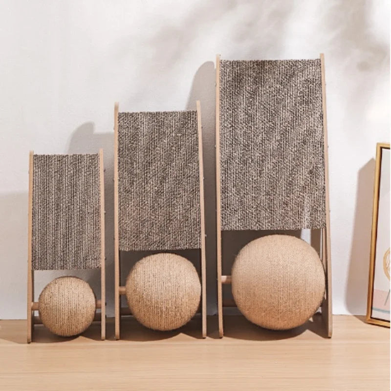 New Cat scratching board with vertical ball detachable scratching cat toy claw resistant to scrapping pet furniture