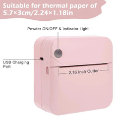 Mini printer, Bluetooth pocket thermal printer, ink-free portable sticker printer