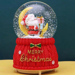 Christmas Snow Globe Santa On The Moon Musical Water Globe Merry Christmas Glitter dome